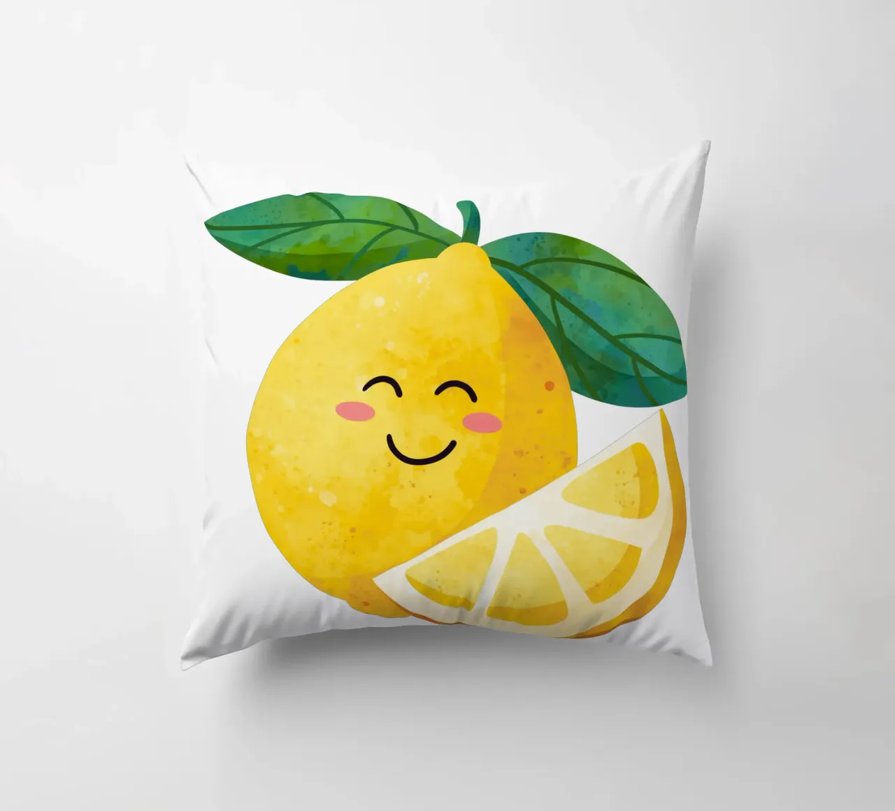Niedliche kleine Zitrone, glückliche Zitrone drucken, Zitrone Kinderzimmer Kunst Kissen von SunshinePrints