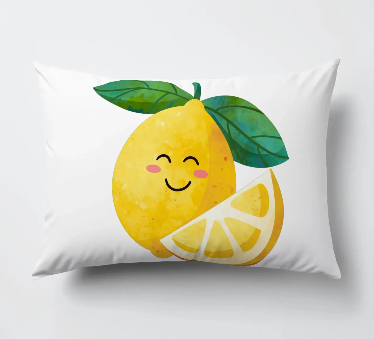 Niedliche kleine Zitrone, glückliche Zitrone drucken, Zitrone Kinderzimmer Kunst Kissen von SunshinePrints