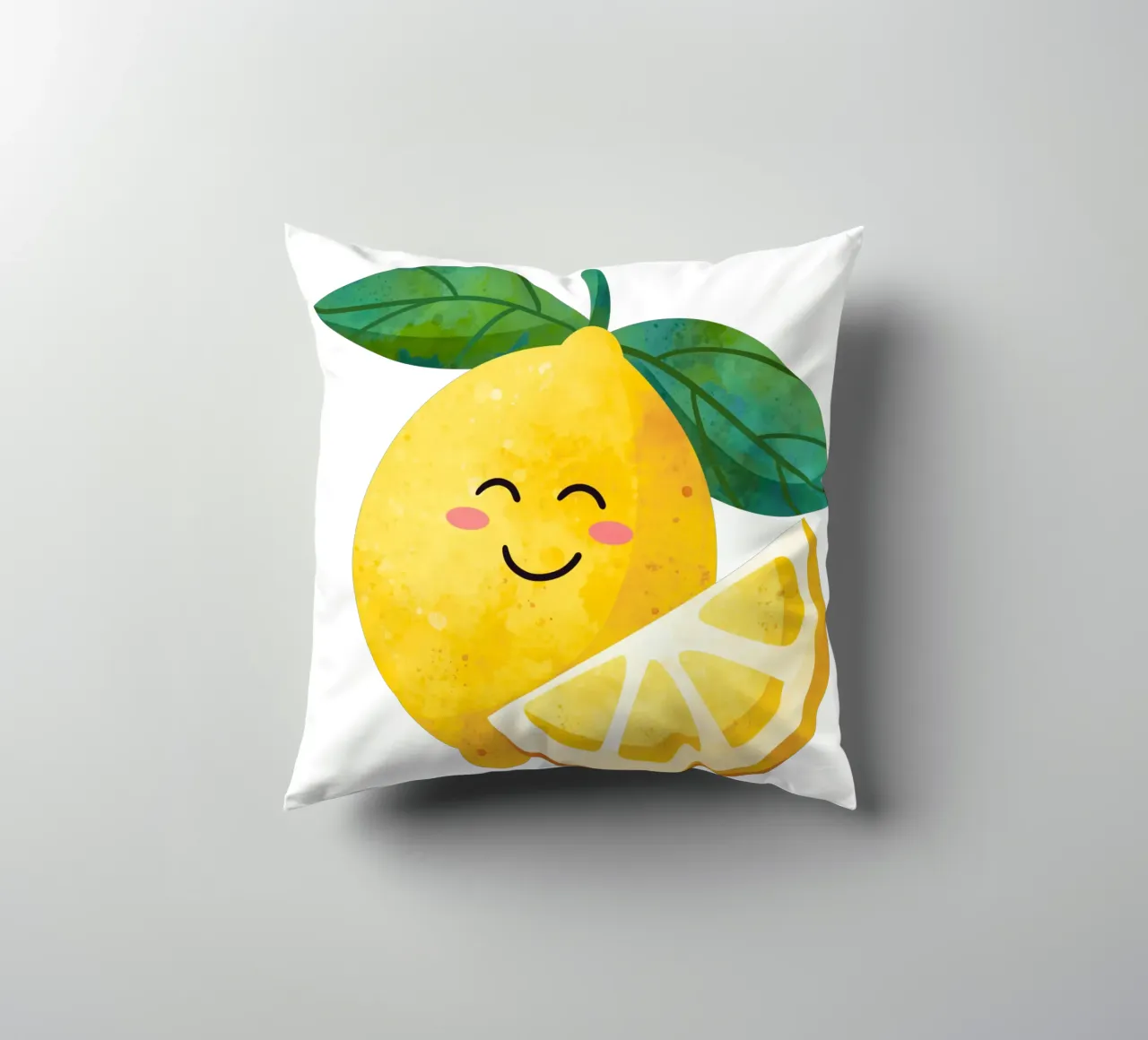 Niedliche kleine Zitrone, glückliche Zitrone drucken, Zitrone Kinderzimmer Kunst Kissen von SunshinePrints