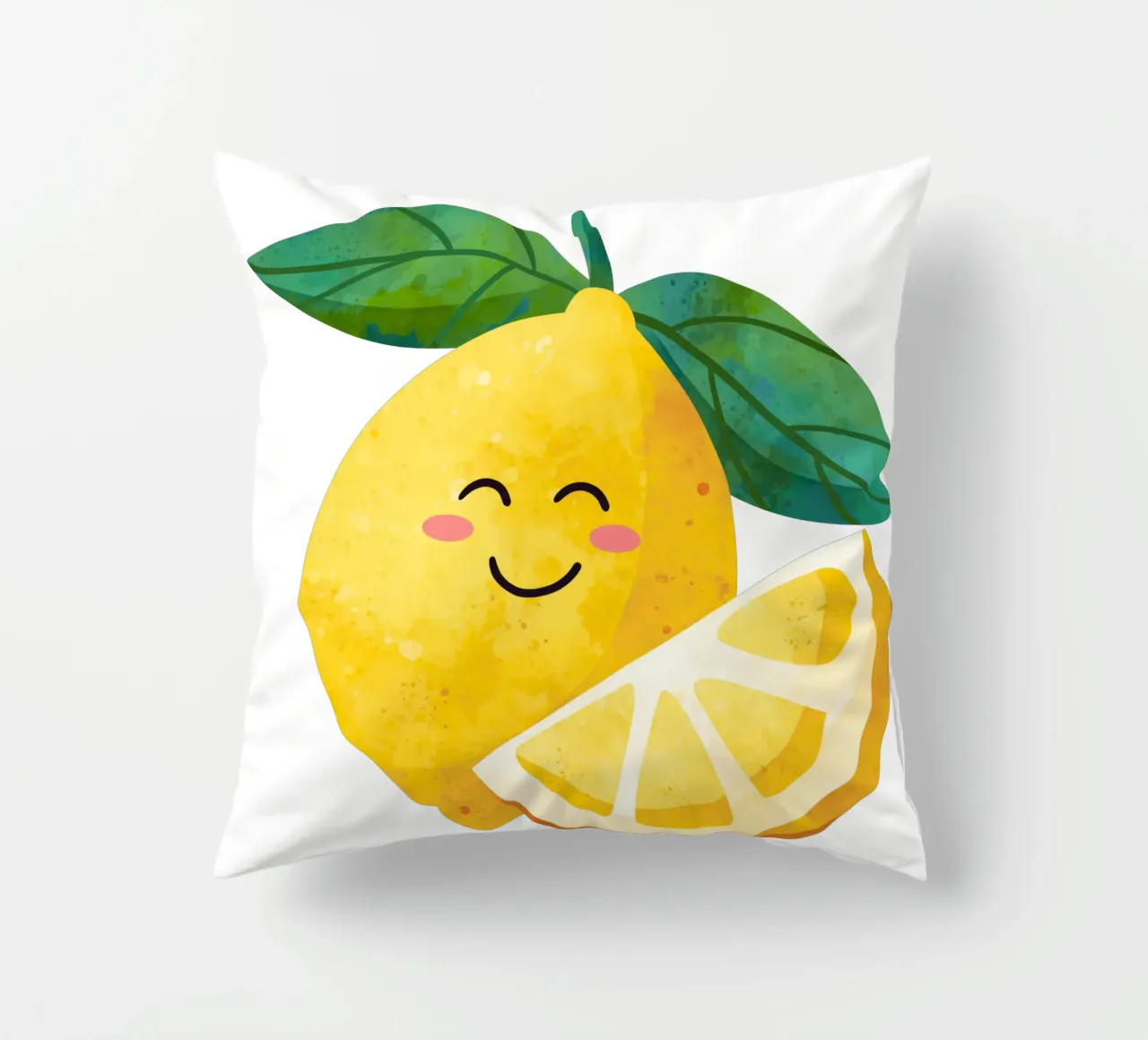 Niedliche kleine Zitrone, glückliche Zitrone drucken, Zitrone Kinderzimmer Kunst Kissen von SunshinePrints