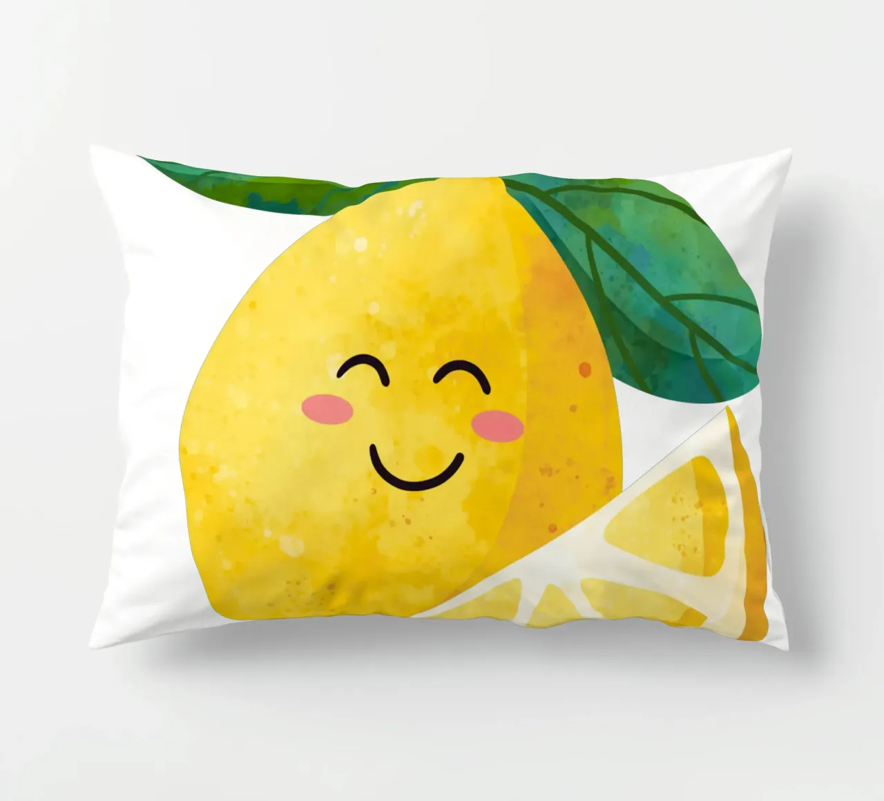 Niedliche kleine Zitrone, glückliche Zitrone drucken, Zitrone Kinderzimmer Kunst Kissen von SunshinePrints