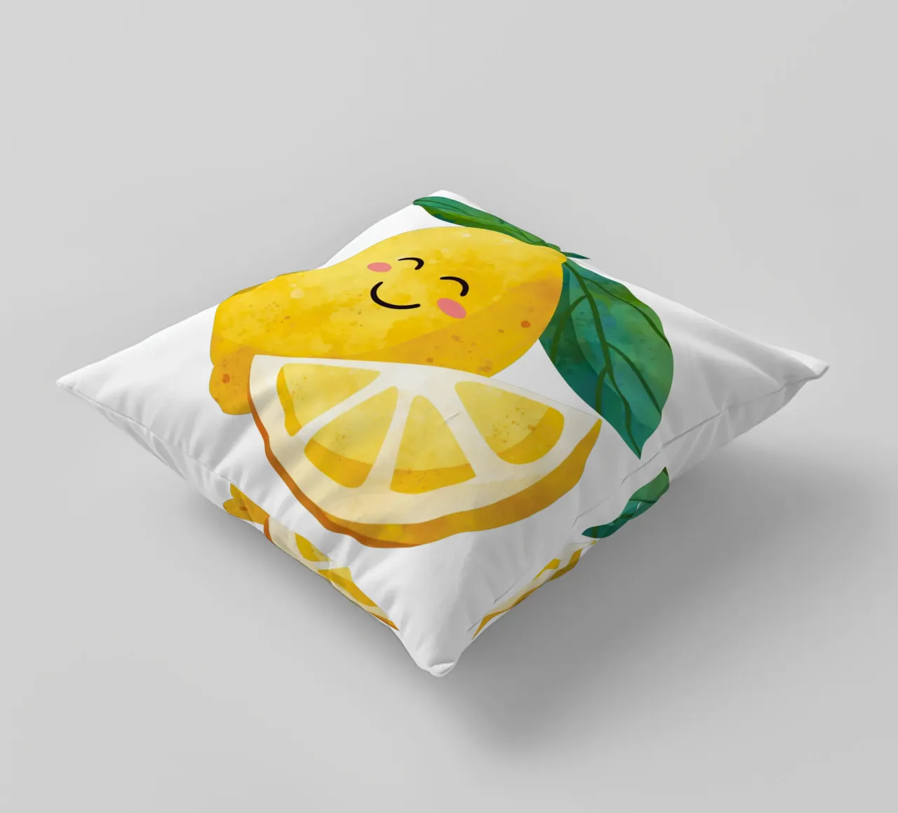 Niedliche kleine Zitrone, glückliche Zitrone drucken, Zitrone Kinderzimmer Kunst Kissen von SunshinePrints