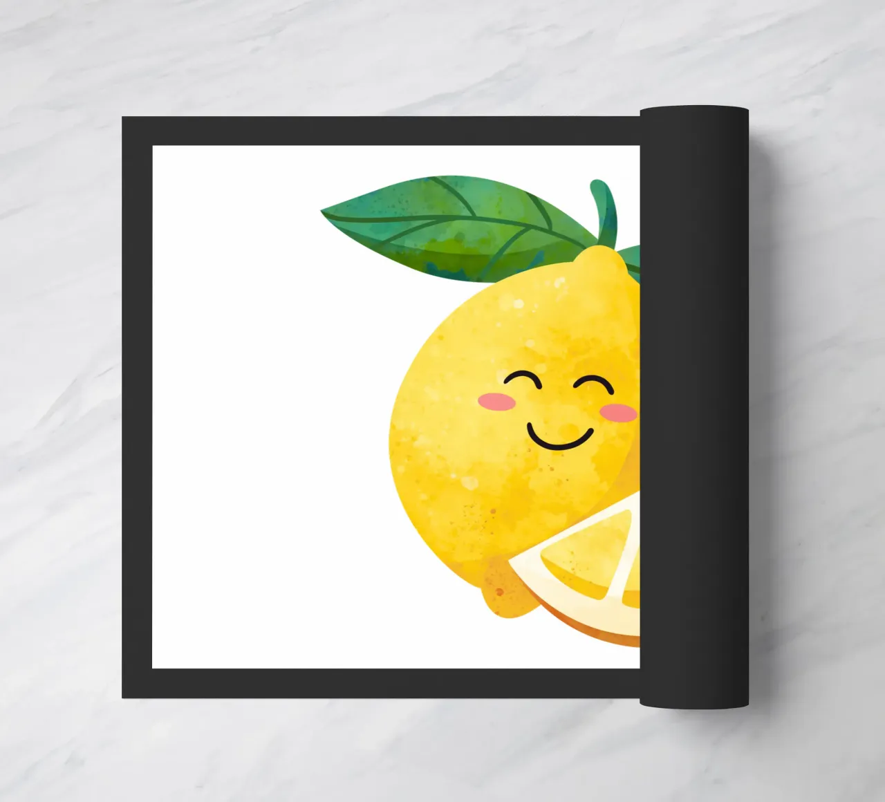 Niedliche kleine Zitrone, glückliche Zitrone drucken, Zitrone Kinderzimmer Kunst Fußmatte von SunshinePrints