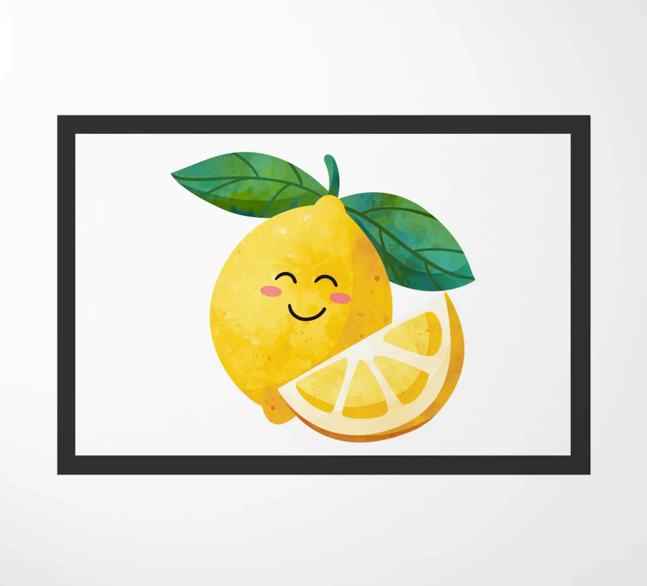 Niedliche kleine Zitrone, glückliche Zitrone drucken, Zitrone Kinderzimmer Kunst Fußmatte von SunshinePrints