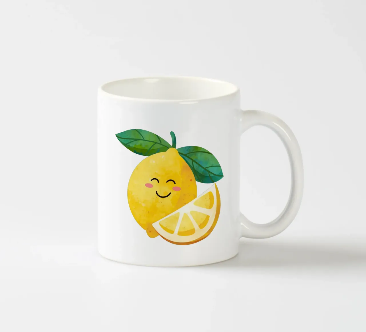 Niedliche kleine Zitrone, glückliche Zitrone drucken, Zitrone Kinderzimmer Kunst Keramik Tasse von SunshinePrints