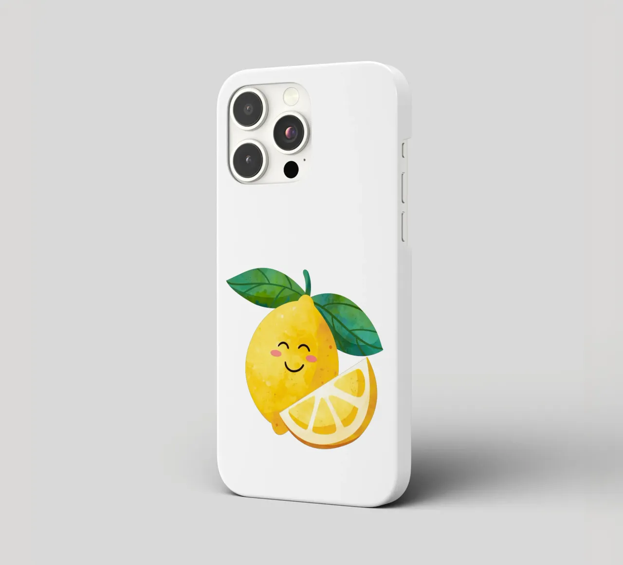 Niedliche kleine Zitrone, glückliche Zitrone drucken, Zitrone Kinderzimmer Kunst iPhone Hülle von SunshinePrints
