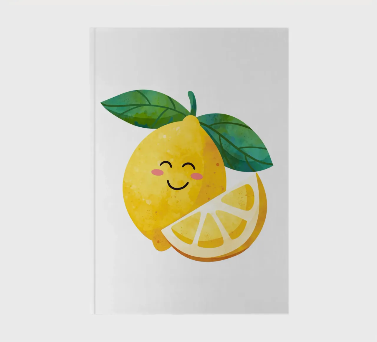 Niedliche kleine Zitrone, glückliche Zitrone drucken, Zitrone Kinderzimmer Kunst Notizbuch von SunshinePrints
