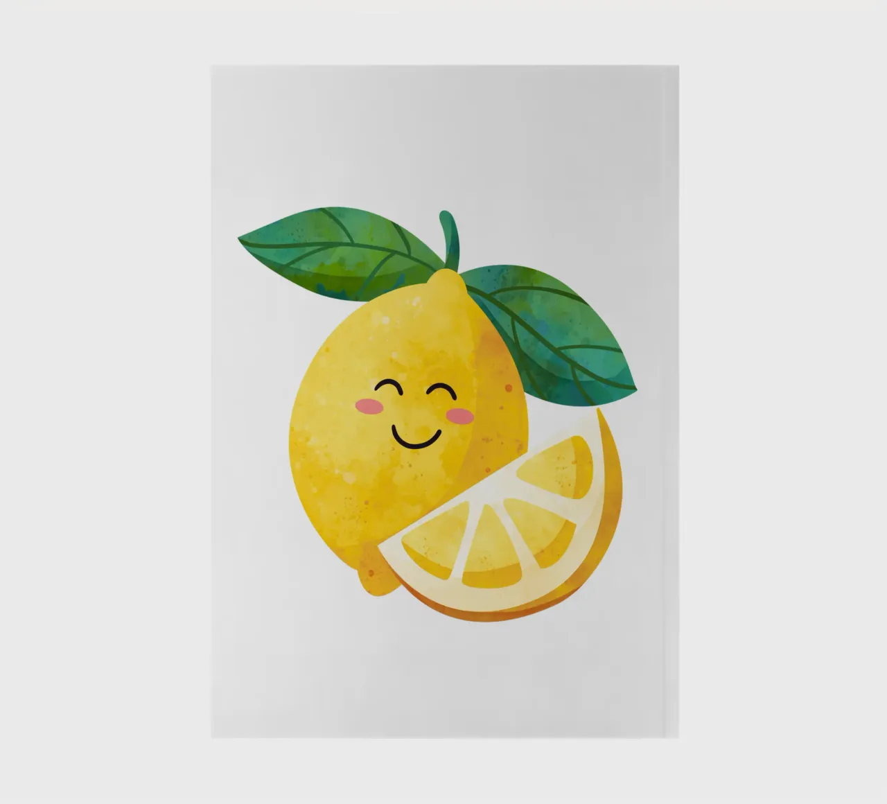Niedliche kleine Zitrone, glückliche Zitrone drucken, Zitrone Kinderzimmer Kunst Notizbuch von SunshinePrints