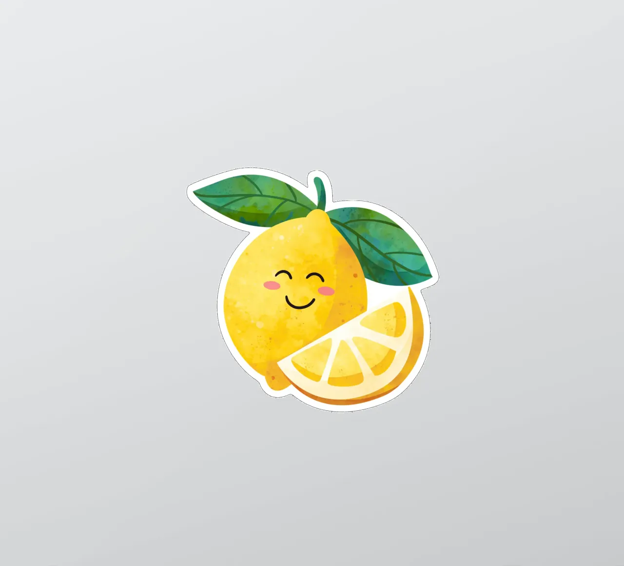 Petit citron mignon, impression de citron heureux, art de la chambre d'enfant au citron autocollant de SunshinePrints
