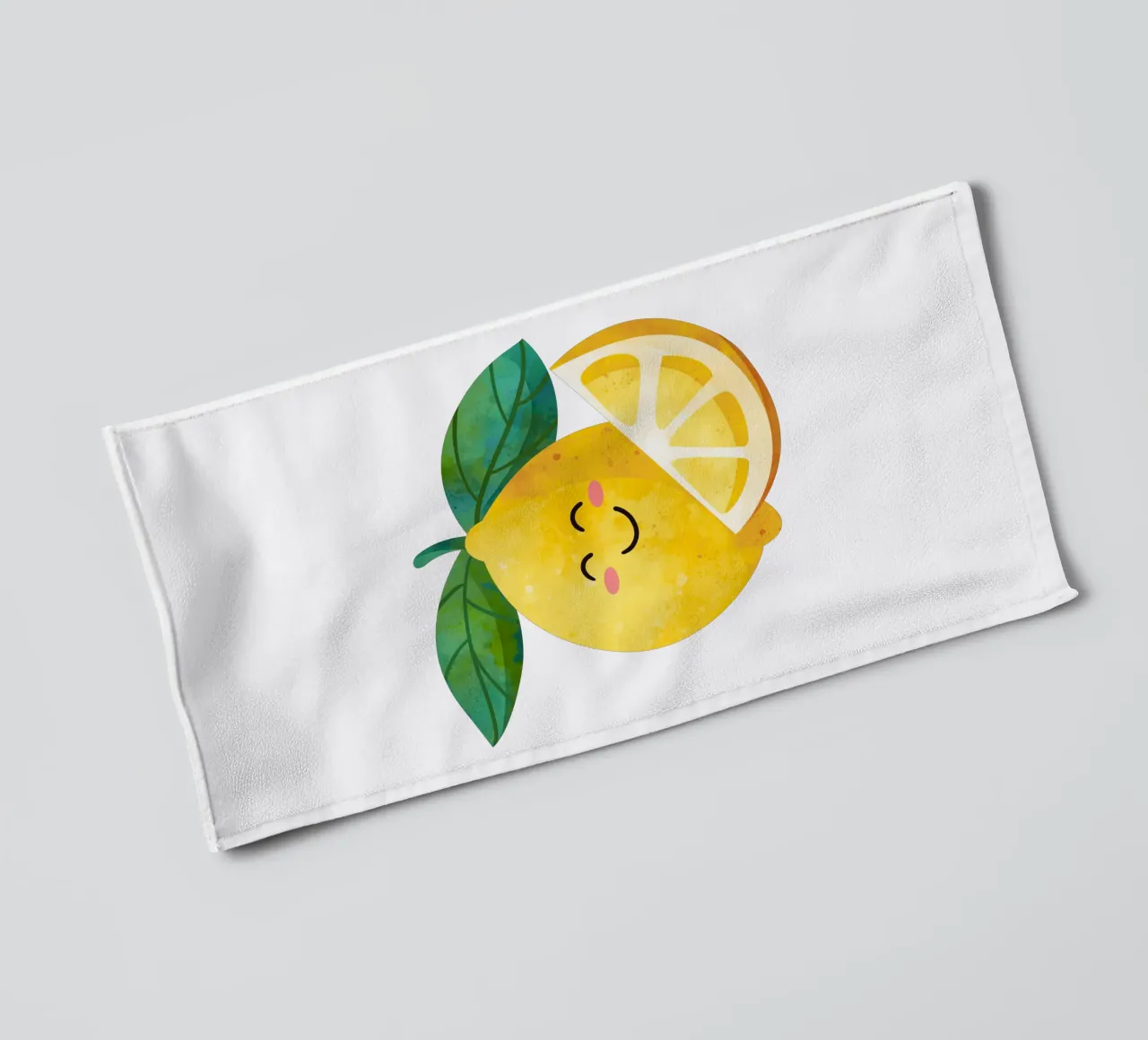 Niedliche kleine Zitrone, glückliche Zitrone drucken, Zitrone Kinderzimmer Kunst Handtuch von SunshinePrints