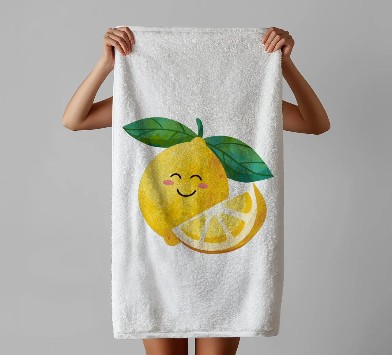 Niedliche kleine Zitrone, glückliche Zitrone drucken, Zitrone Kinderzimmer Kunst Handtuch von SunshinePrints