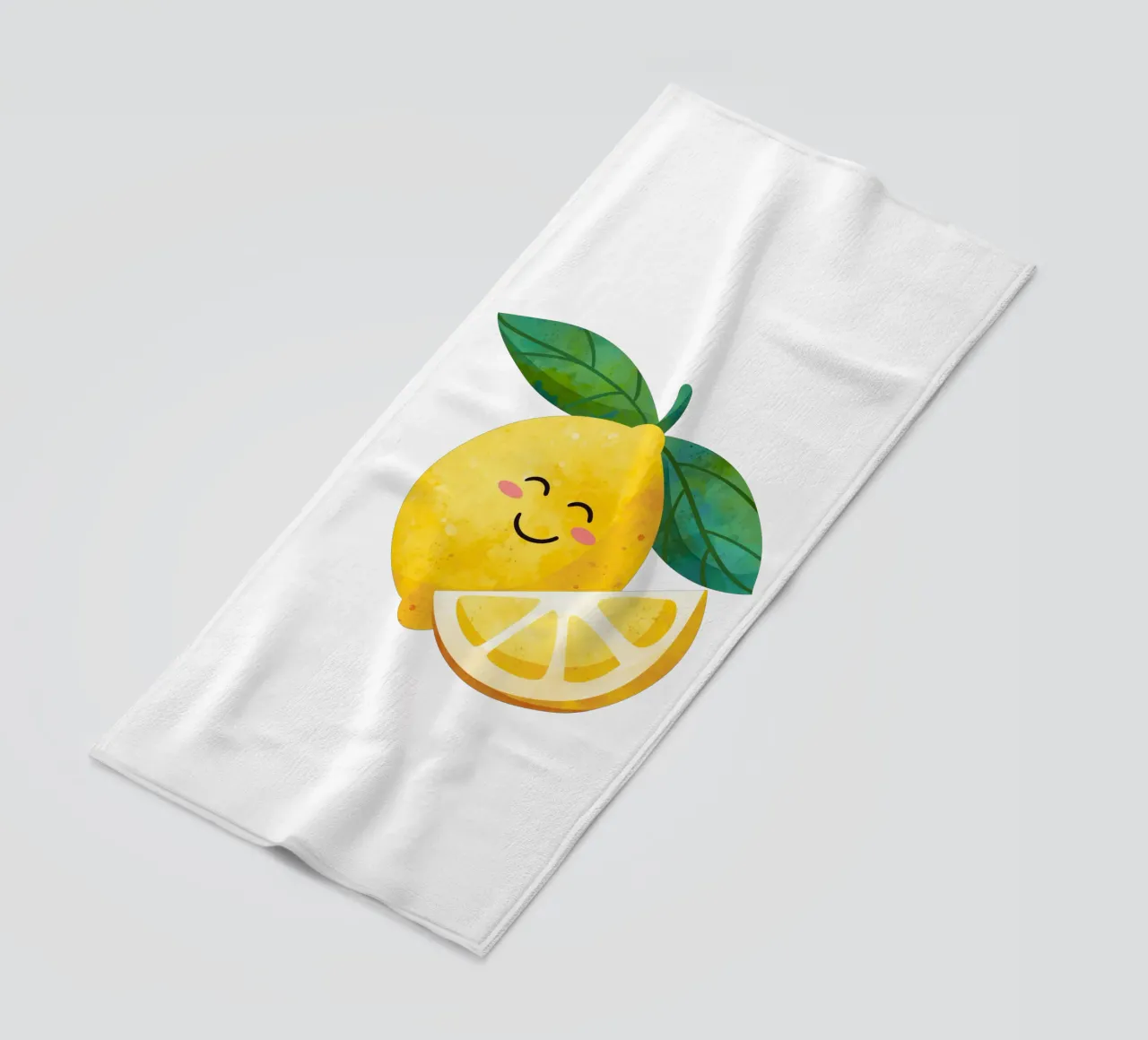Niedliche kleine Zitrone, glückliche Zitrone drucken, Zitrone Kinderzimmer Kunst Strandtuch von SunshinePrints