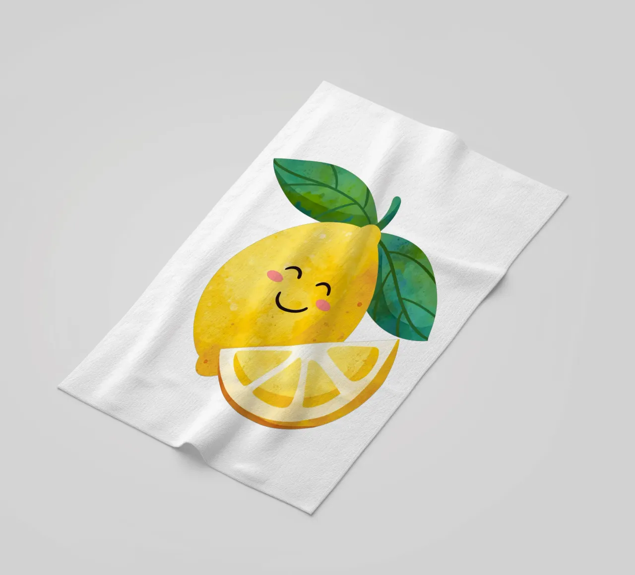 Niedliche kleine Zitrone, glückliche Zitrone drucken, Zitrone Kinderzimmer Kunst Strandtuch von SunshinePrints