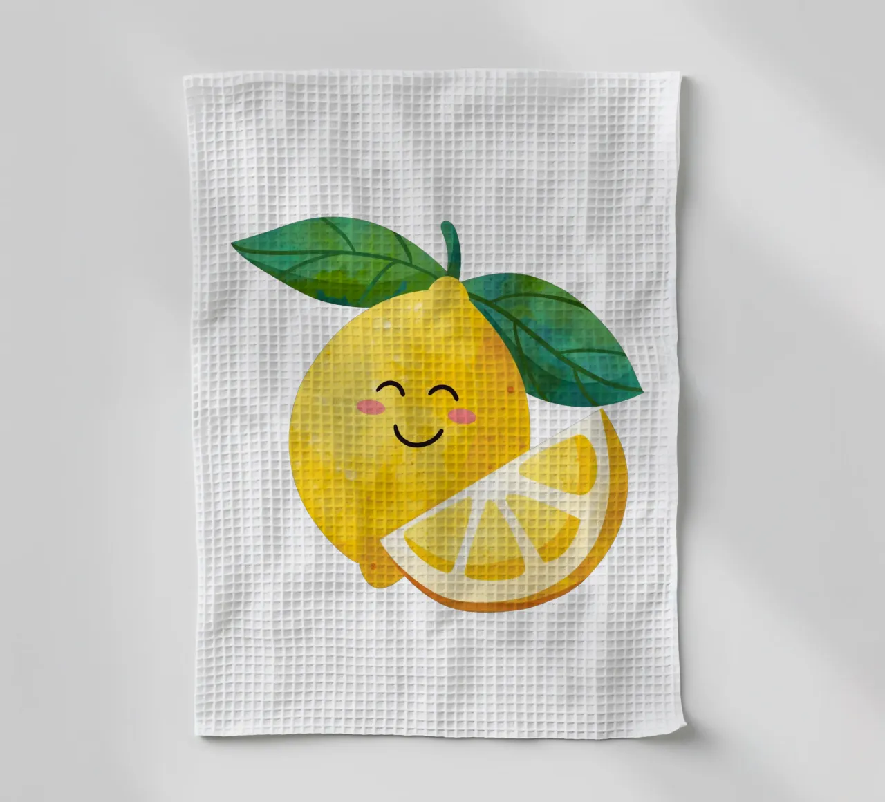 Niedliche kleine Zitrone, glückliche Zitrone drucken, Zitrone Kinderzimmer Kunst Geschirrtuch von SunshinePrints