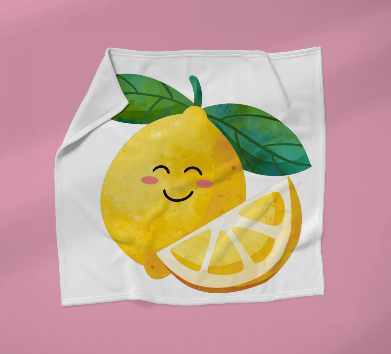 Petit citron mignon, impression de citron heureux, art de la chambre d'enfant au citron plaid polaire de SunshinePrints