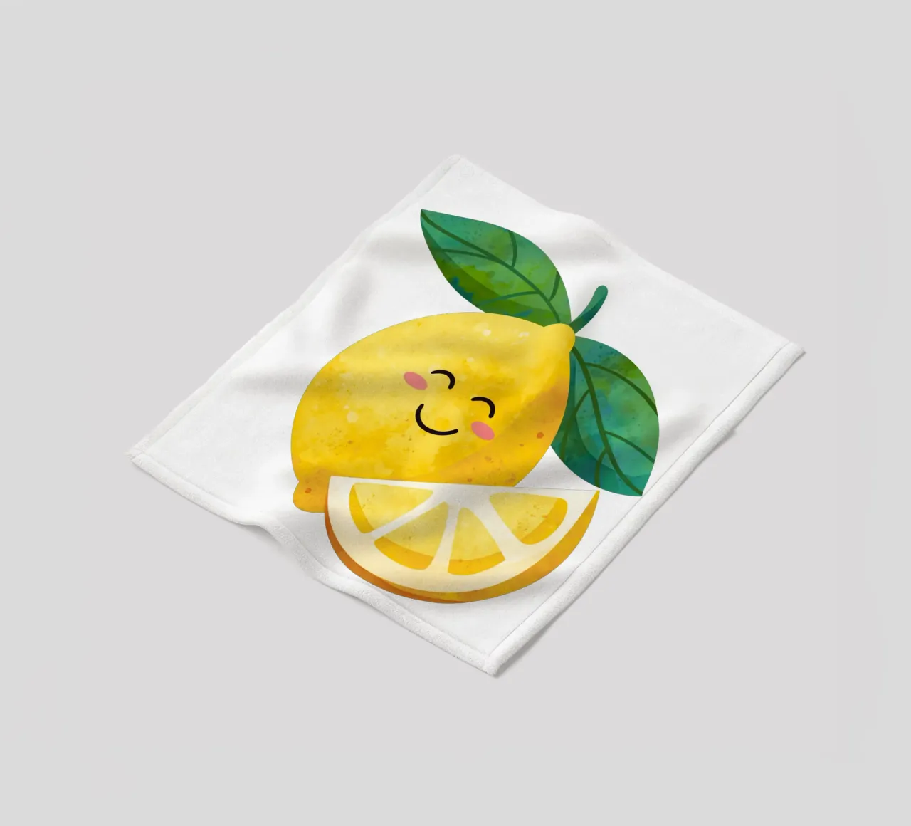 Petit citron mignon, impression de citron heureux, art de la chambre d'enfant au citron plaid polaire de SunshinePrints