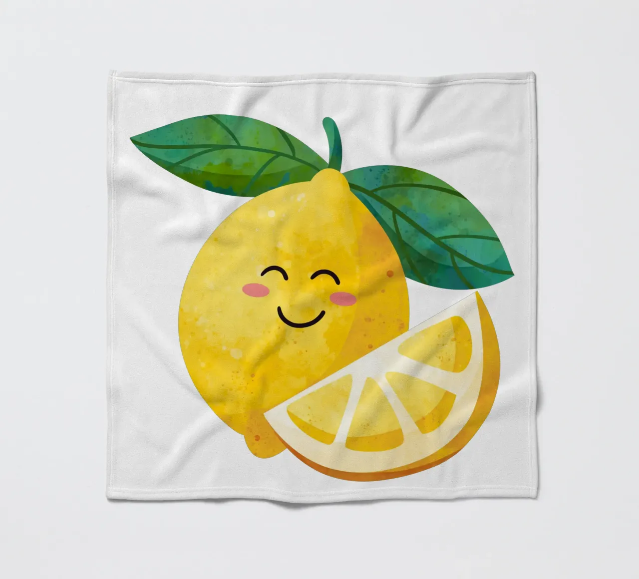 Niedliche kleine Zitrone, glückliche Zitrone drucken, Zitrone Kinderzimmer Kunst Fleecedecke von SunshinePrints