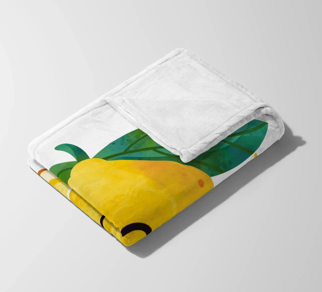 Petit citron mignon, impression de citron heureux, art de la chambre d'enfant au citron plaid polaire de SunshinePrints