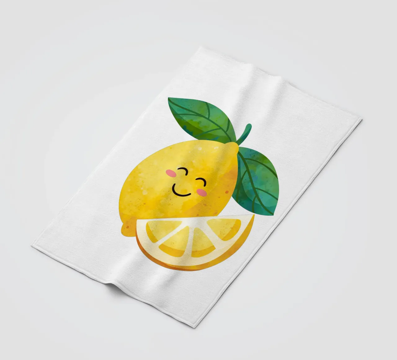 Petit citron mignon, impression de citron heureux, art de la chambre d'enfant au citron plaid polaire de SunshinePrints