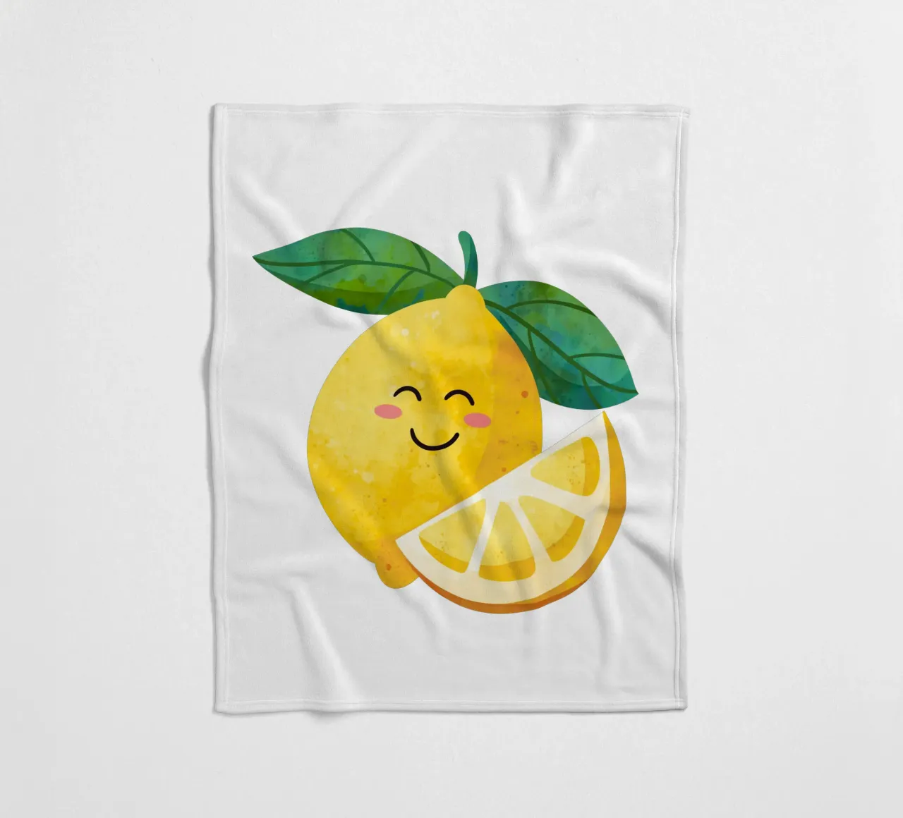 Petit citron mignon, impression de citron heureux, art de la chambre d'enfant au citron plaid polaire de SunshinePrints