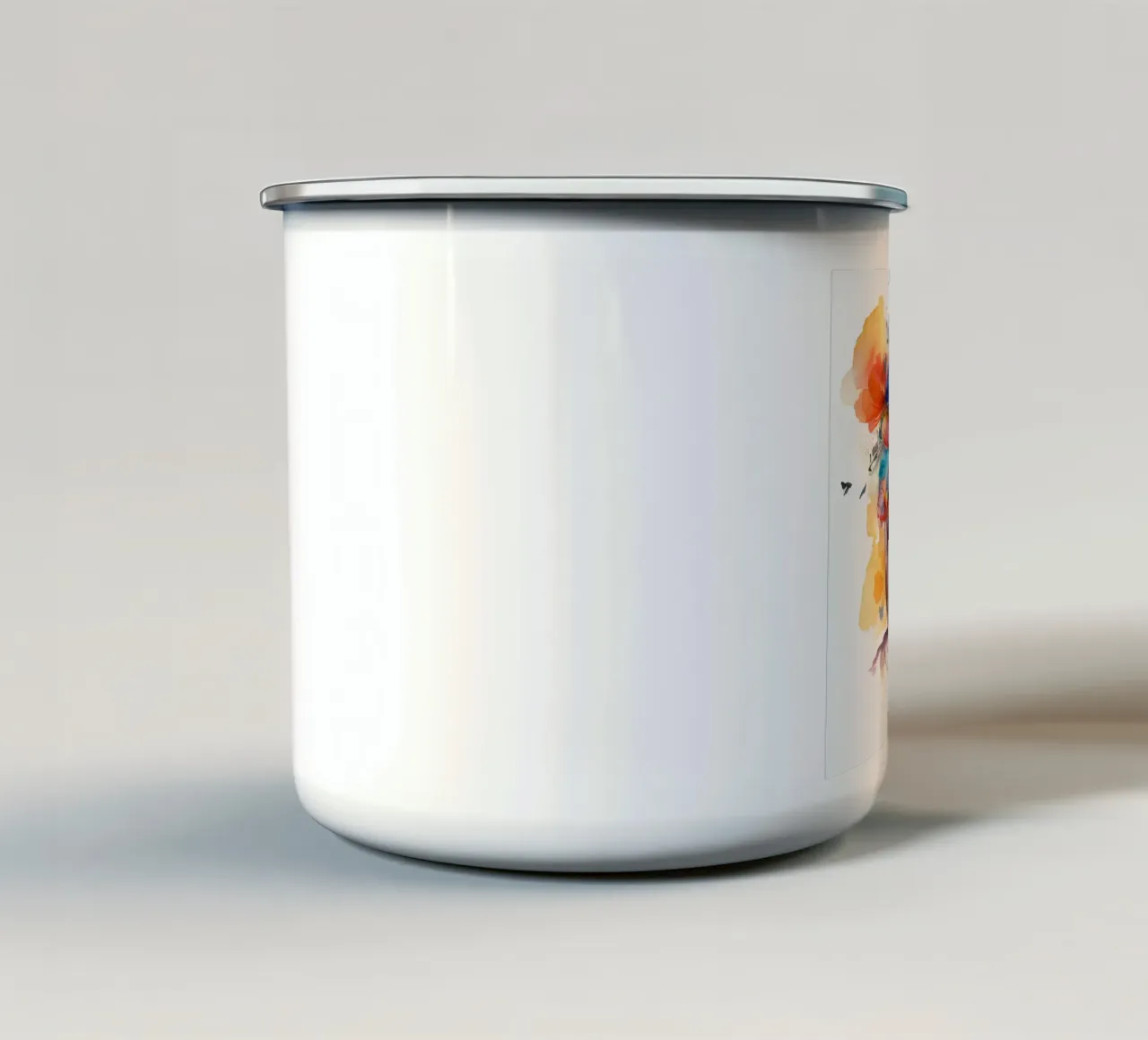 Acquerello floreale Donna araba tazza in smalto da Chromatic Fusion Studio