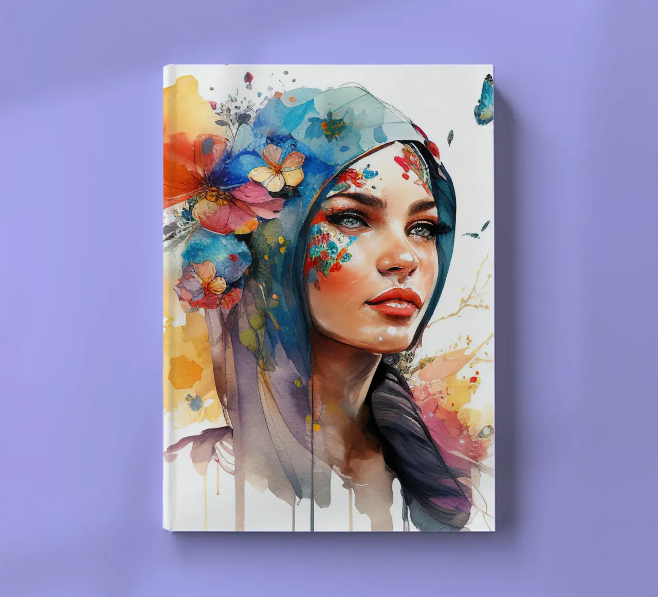 Acquerello floreale Donna araba diario da Chromatic Fusion Studio
