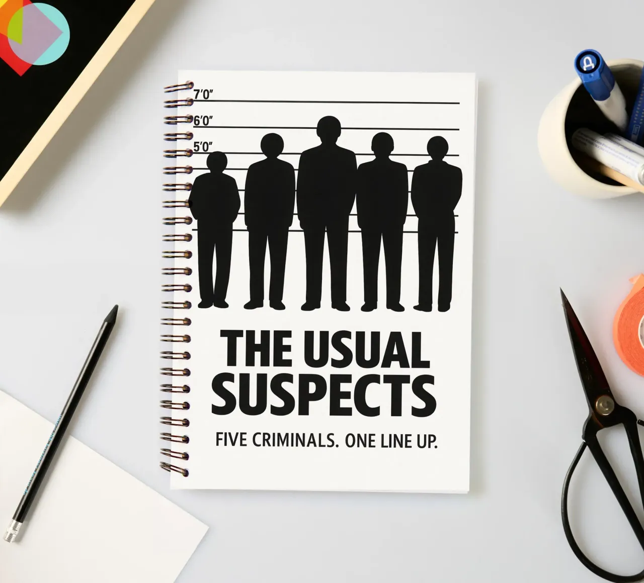 The Usual Suspects Print spiral notebook by MoviesArt