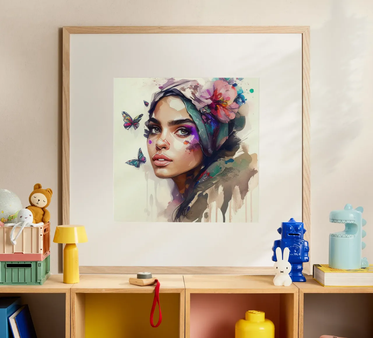 Acquerello floreale Donna araba poster da Chromatic Fusion Studio