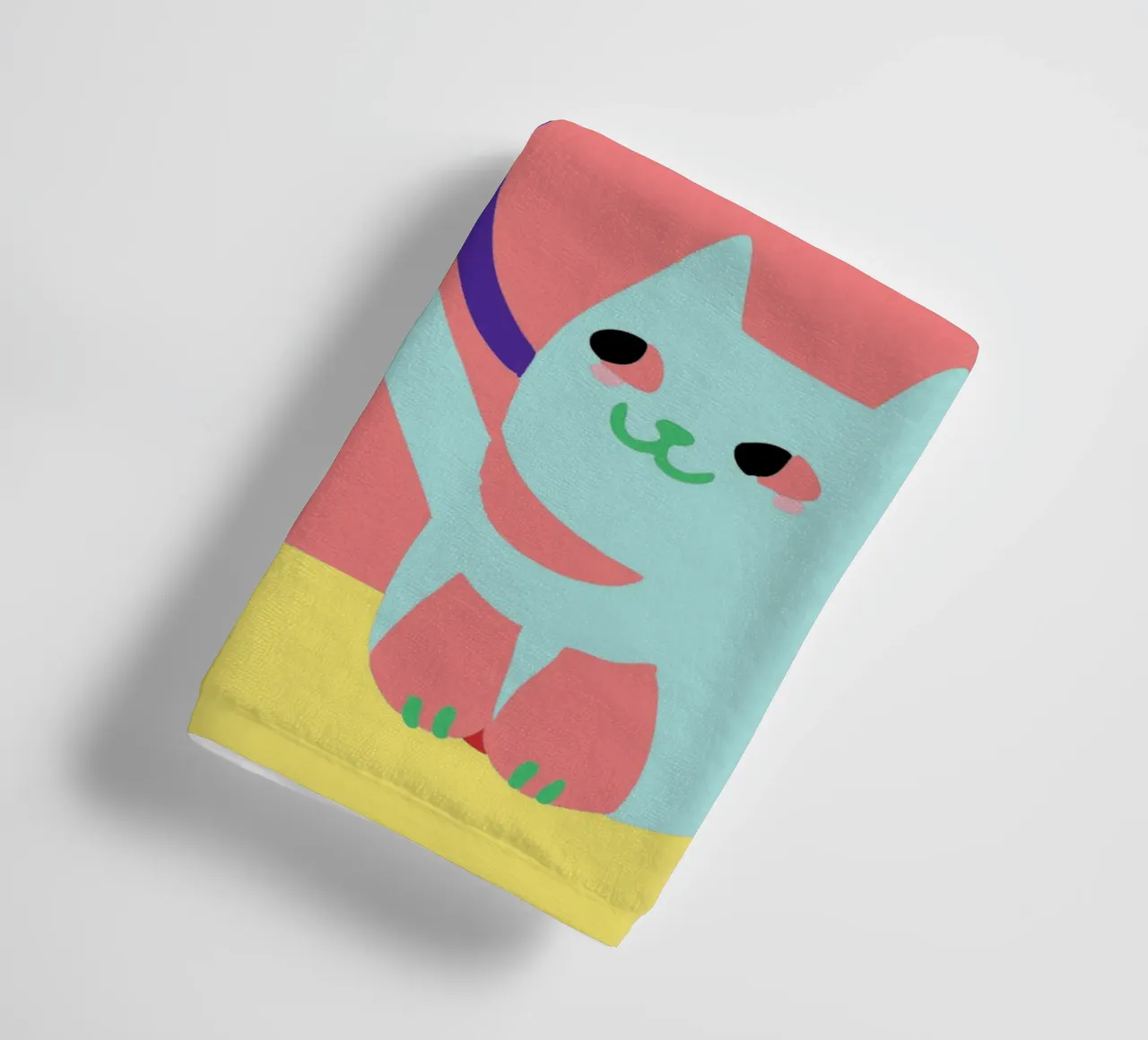 Fiori di Monstera e gatti asciugamano da bagno da TRENDY POSTER SHOP