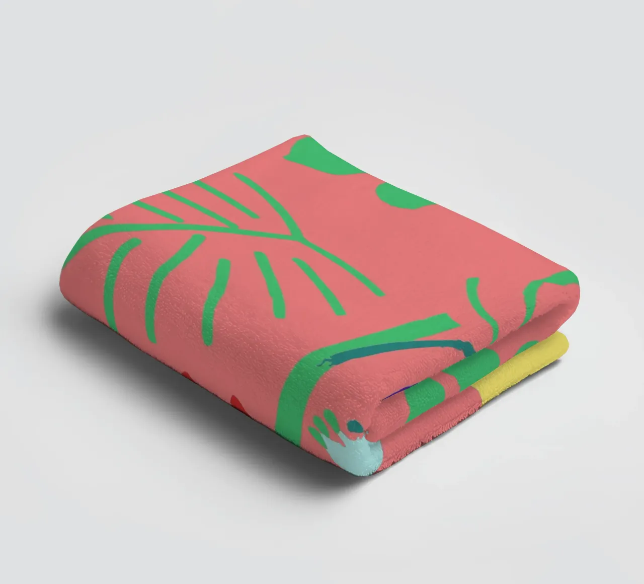 Fiori di Monstera e gatti asciugamano da bagno da TRENDY POSTER SHOP