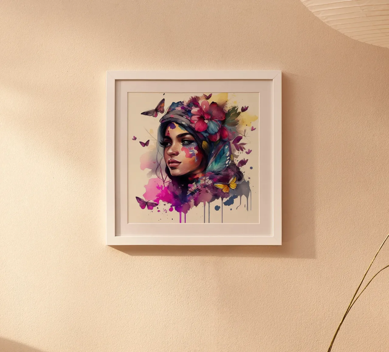 Acquerello floreale Donna araba poster da Chromatic Fusion Studio