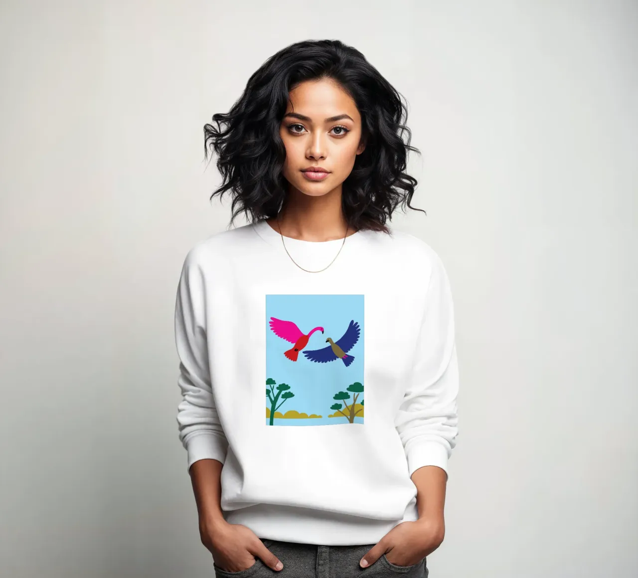 Dos pájaros sudadera de TRENDY POSTER SHOP