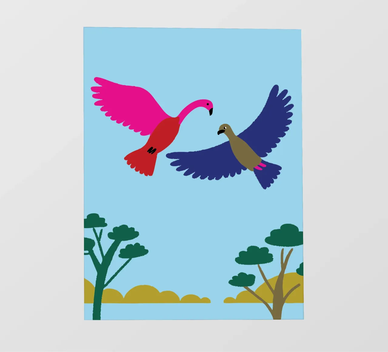 Due uccelli pellicola backlit da TRENDY POSTER SHOP
