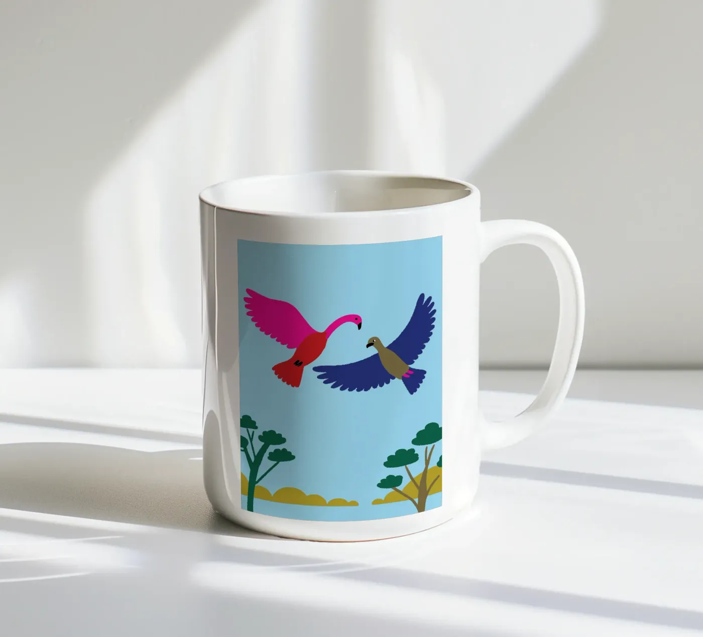Two Birds ceramic mug by TRENDY POSTER SHOP