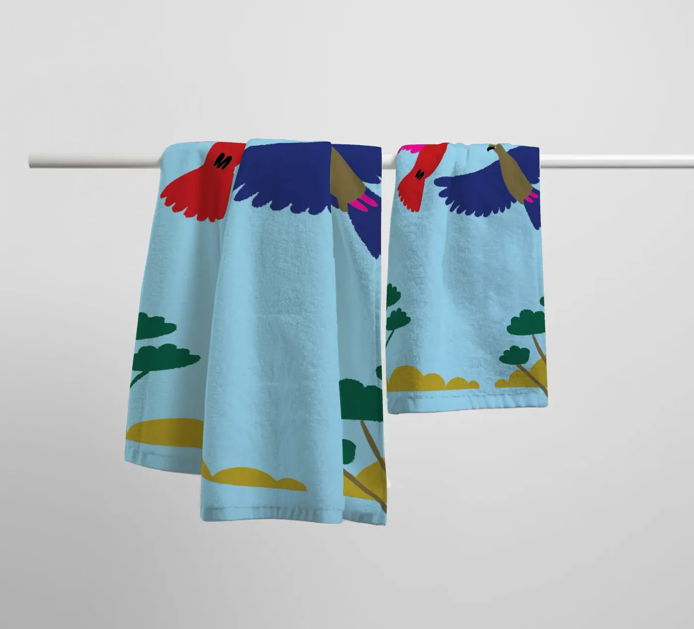 Two Birds towel by TRENDY POSTER SHOP
