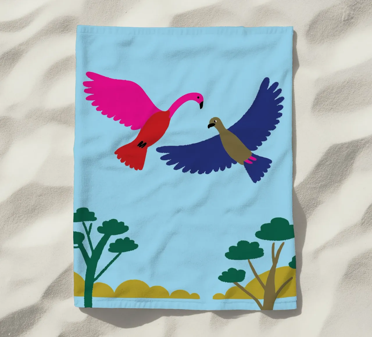 Due uccelli telo mare da TRENDY POSTER SHOP