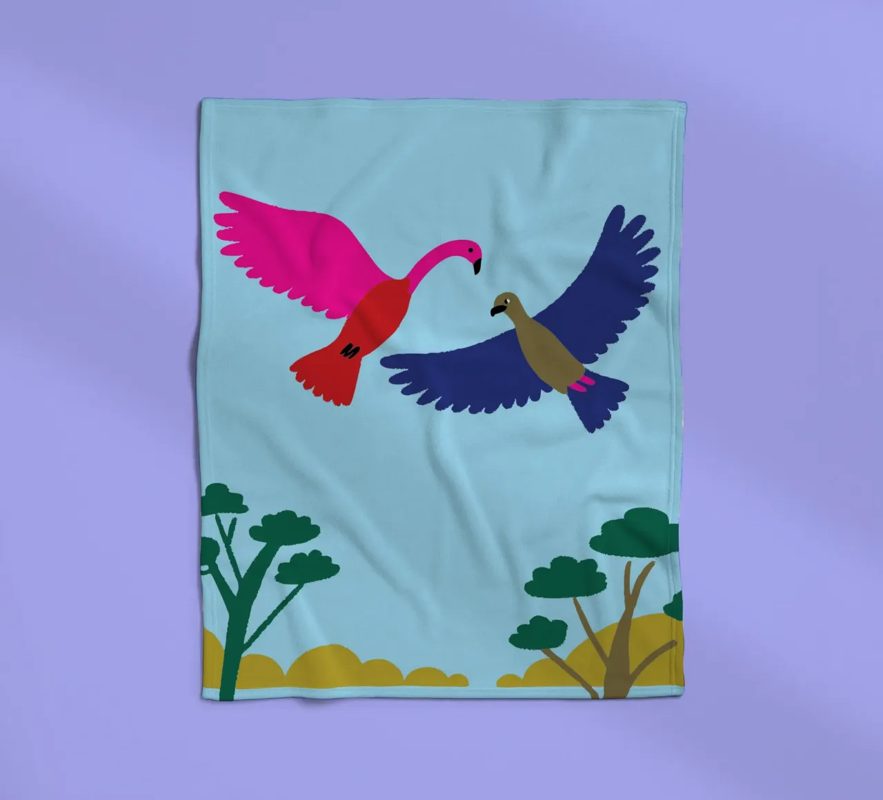 Due uccelli coperta in pile da TRENDY POSTER SHOP