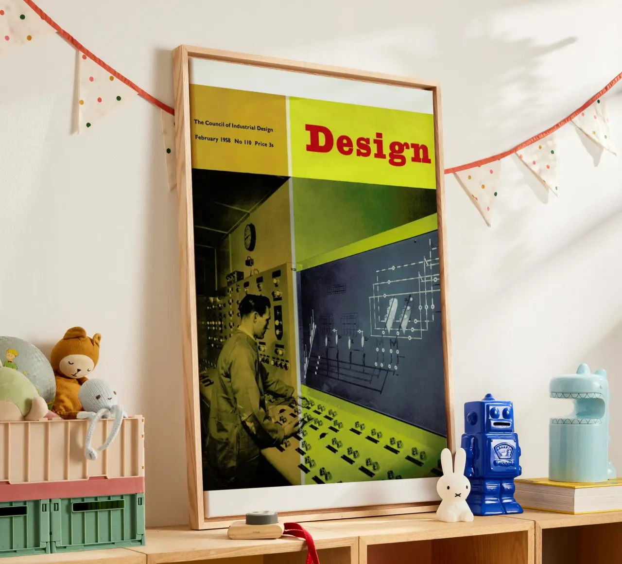 1958 February Design Magazine tela con Cornice a cassetta da Hemingway Design
