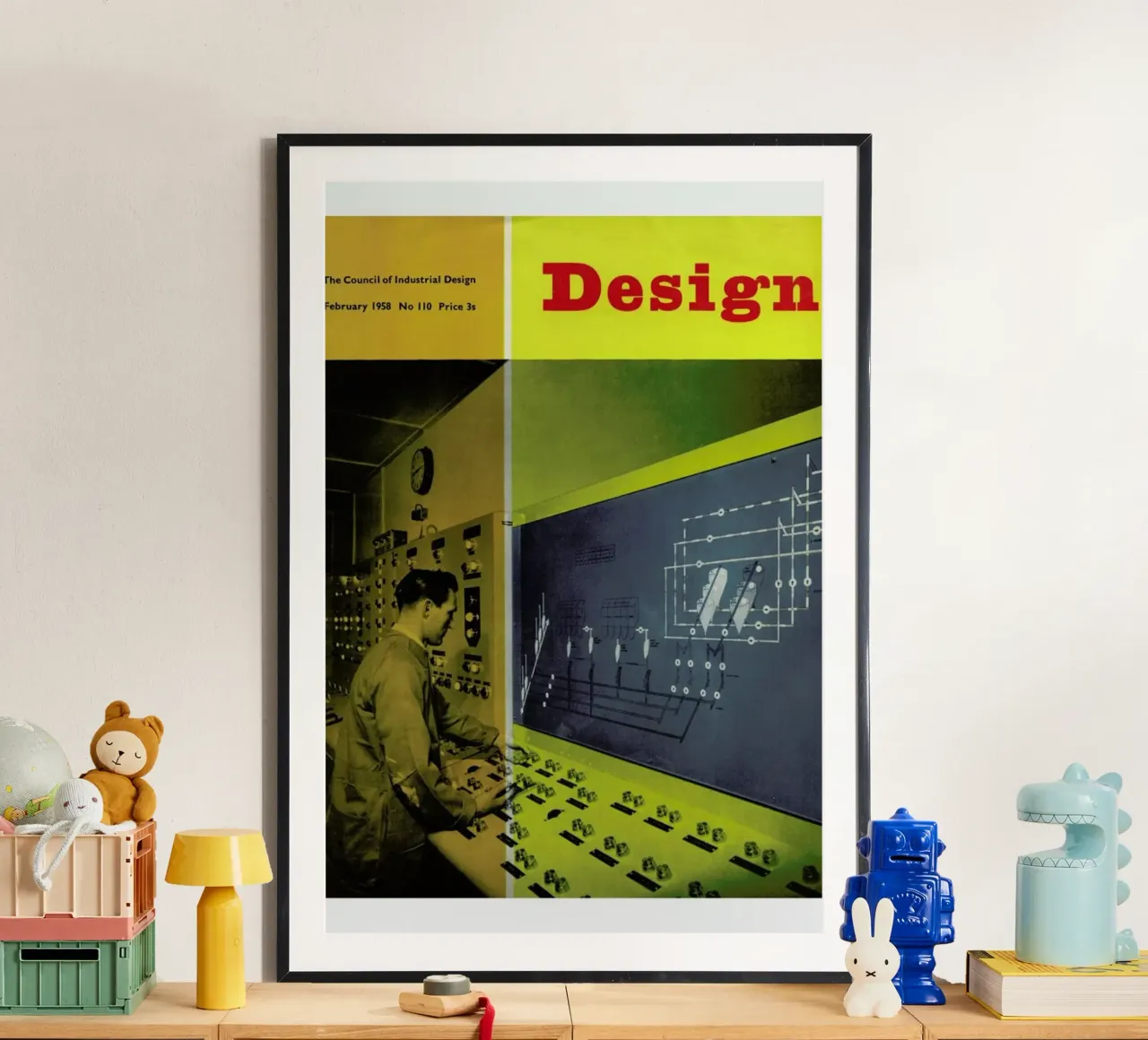 1958 February Design Magazine poster da Hemingway Design