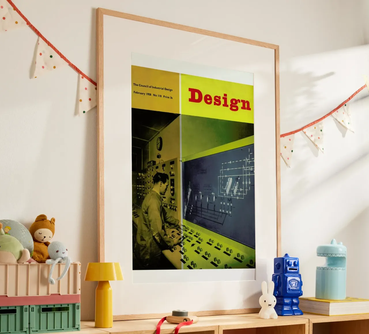 1958 February Design Magazine poster da Hemingway Design