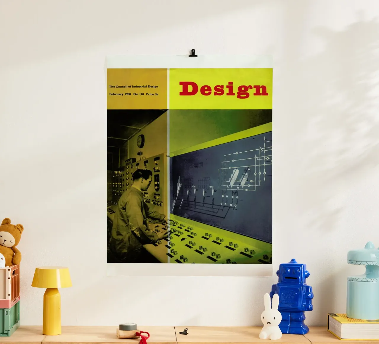 1958 February Design Magazine poster da Hemingway Design