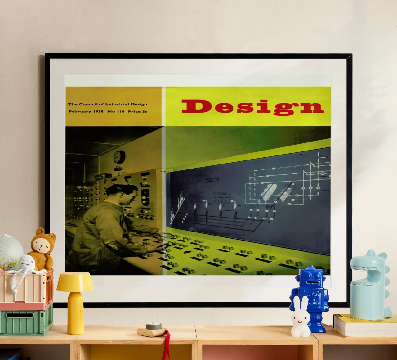 1958 February Design Magazine poster da Hemingway Design