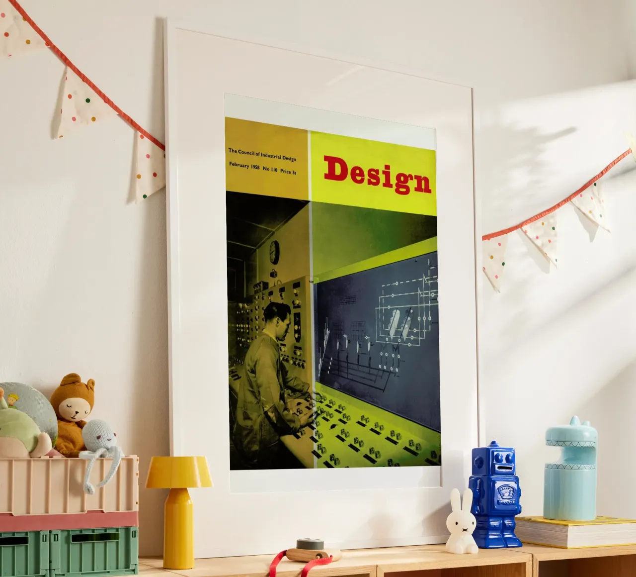 1958 February Design Magazine poster da Hemingway Design