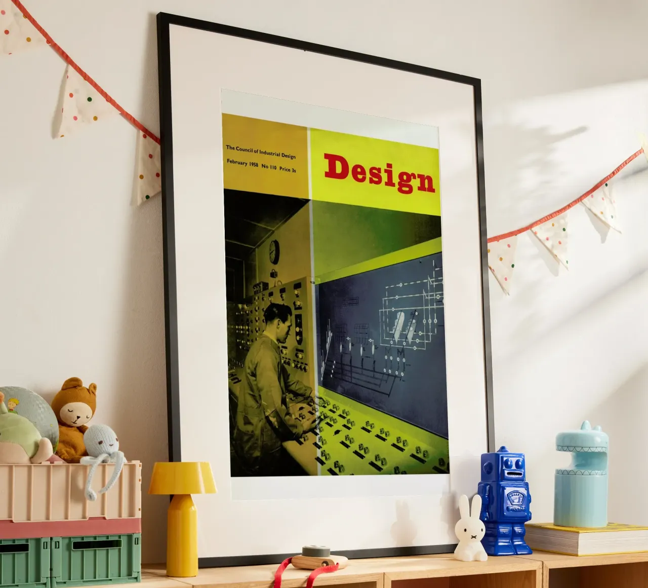 1958 February Design Magazine poster da Hemingway Design