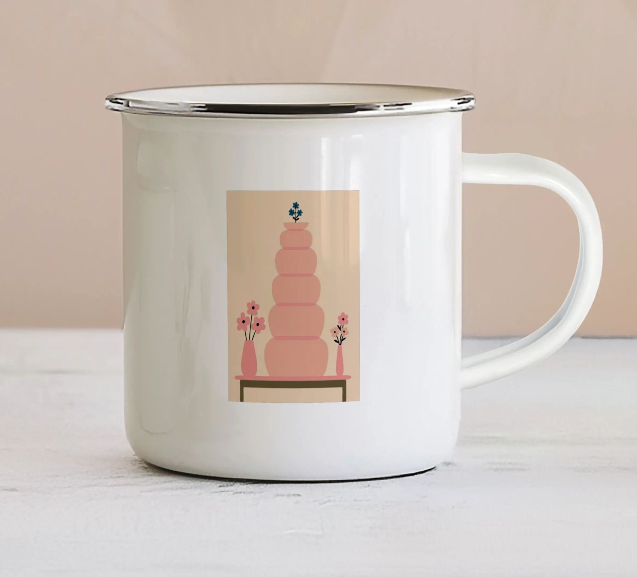 Vaso di fiori tazza in smalto da UNIQUE SHOP