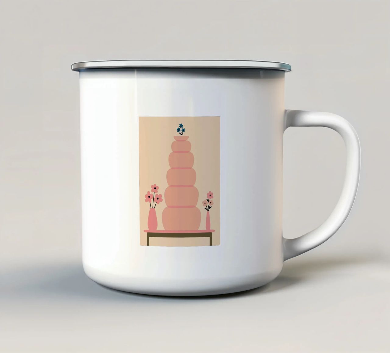 Vaso di fiori tazza in smalto da UNIQUE SHOP