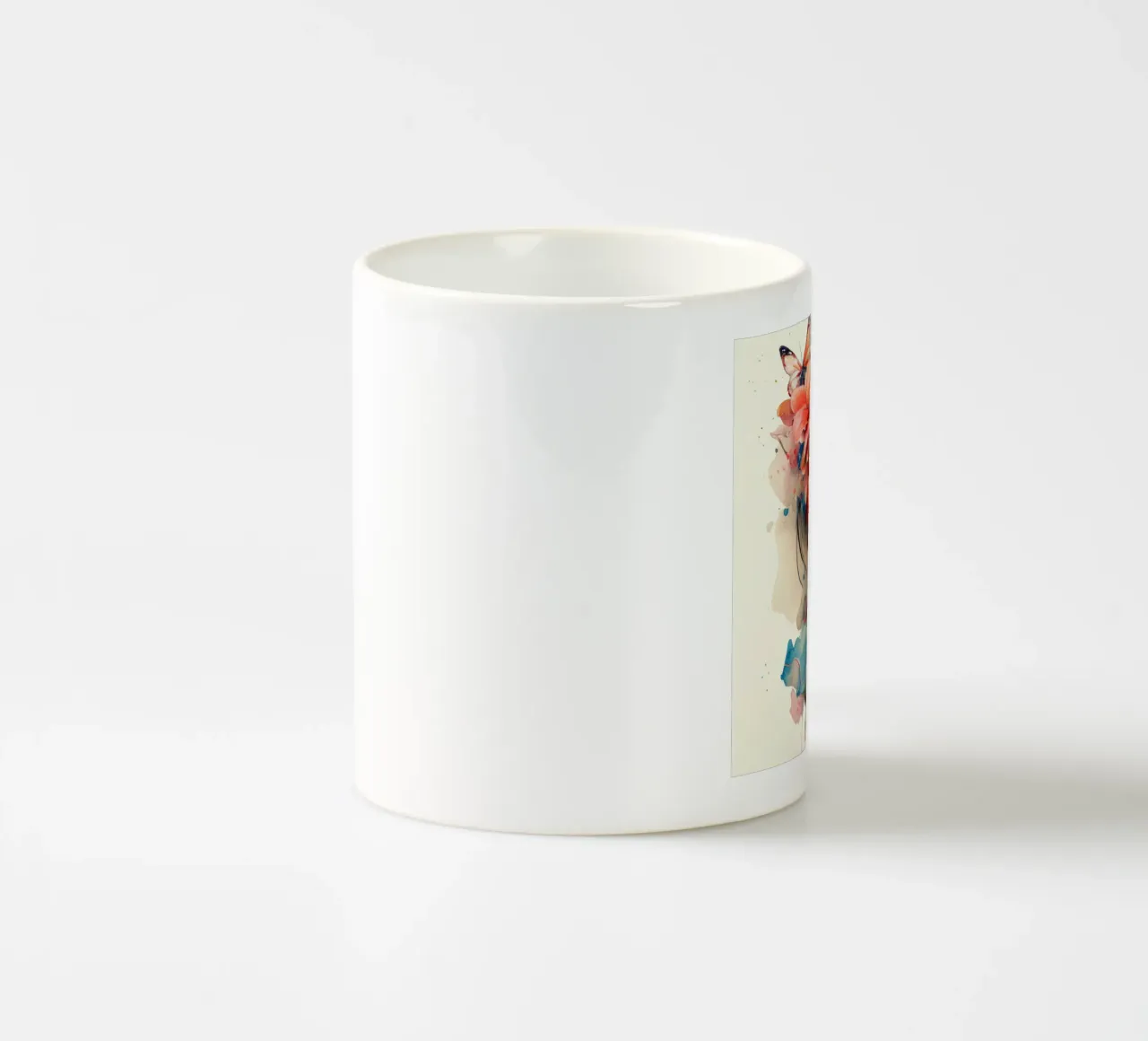 Acquerello floreale Donna asiatica tazza in ceramica da Chromatic Fusion Studio