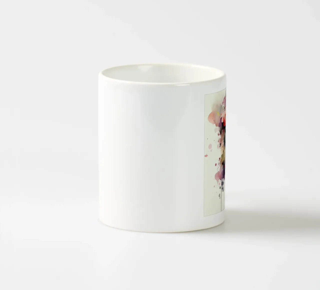Acquerello floreale Donna asiatica tazza in ceramica da Chromatic Fusion Studio