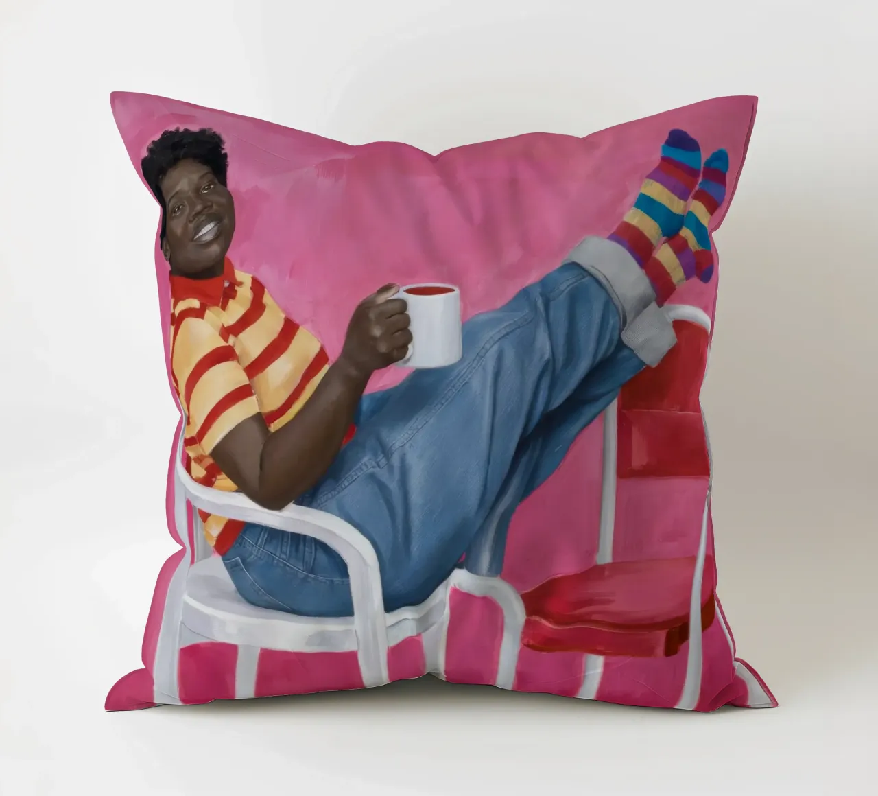 Comfort a righe rilassato cuscino da Ebony Carpenter
