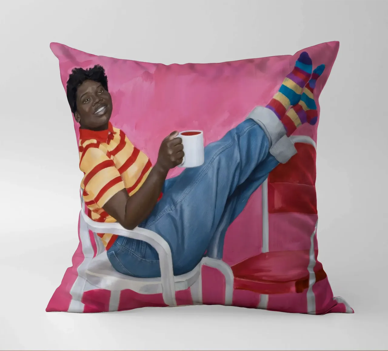 Comfort a righe rilassato cuscino da Ebony Carpenter